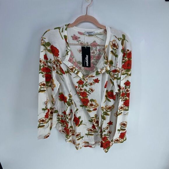 Zeago Women's Multicolor Floral Print Long Sleeve Blouse Top XL - Picture 1 of 4